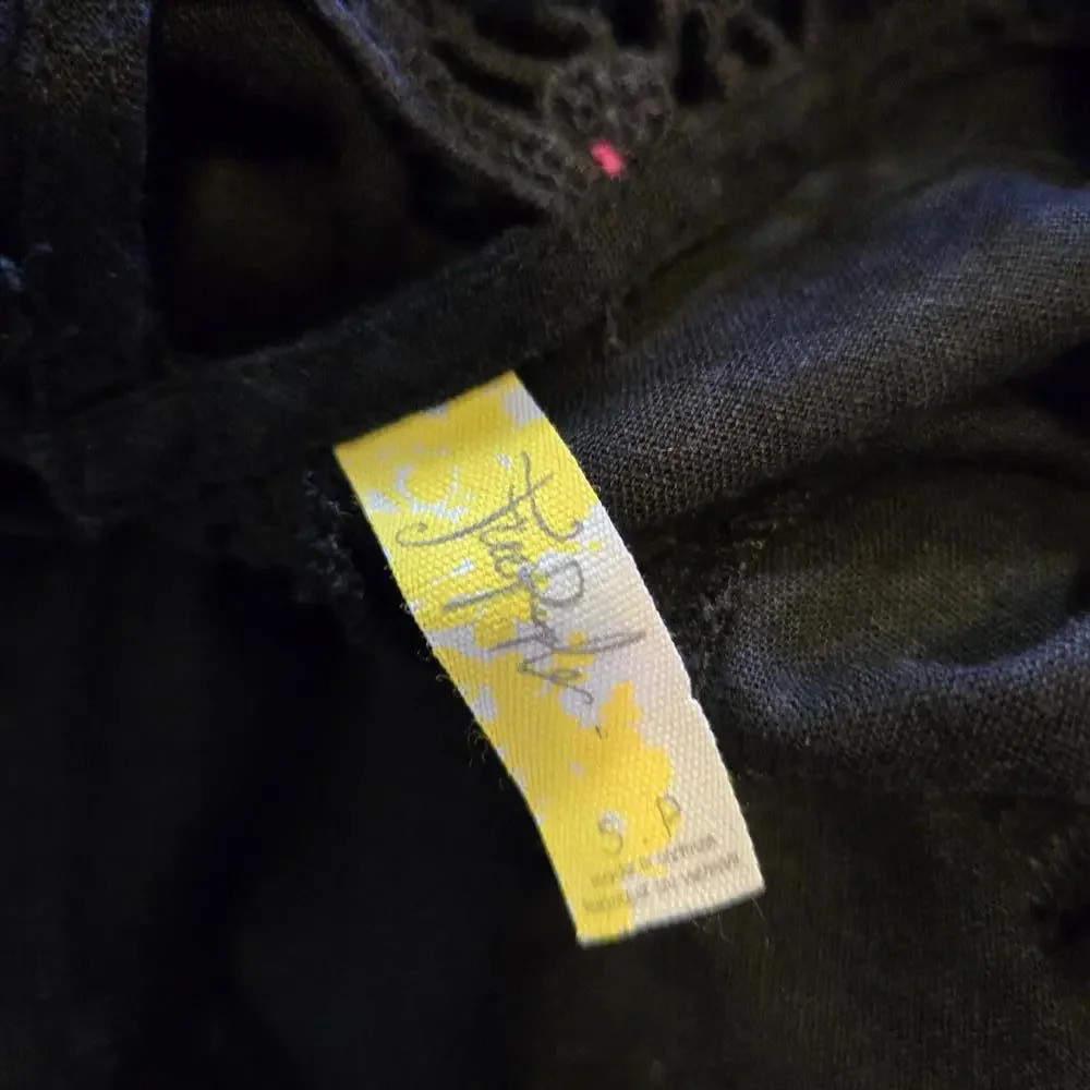 Free People Oversized Women's Sm Linen Blend V-Neck Long Sleeve Top Boho Hippie - Picture 5 of 6